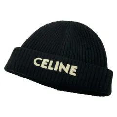 CELINE(セリーヌ) ニット帽 TU - 2A45T207O 黒×アイボリー カシミヤのサムネイル