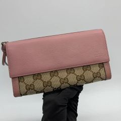 GUCCI GGキャンバス インターロッキングチャーム 長財布 ピンク - メルカリ