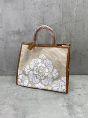 訳あり新品 ESTEE LAUDER エスティローダー フラワーデザイン G2NC-90-DR01 トート バッグ ベージュ×ブラウン ■■レディースのサムネイル
