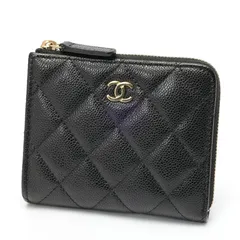 シャネル / CHANEL L字 ファスナー フラグメントケース / コンパクトウォレット AP3999 キャビアスキン ブラック/ゴールド金具 【中古】のサムネイル