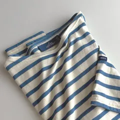 美品 / SAINT JAMES×UNITED ARROWS セントジェームス×ユナイテッドアローズ / 別注 PIRIAC ピリアック ボーダー ボートネック カットソー / ユニセックス T3 レディース / エクリュ×ブルー / フランス製 / トップスのサムネイル