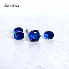 ✴︎奇跡のブルー✴︎ つけっぱなしOK ブルースピネル 宝石質 AAA 一粒 ピアス 3mm 316 サージカルステンレス 片耳用 金属アレルギー対策 スタッド 8月誕生石のサムネイル
