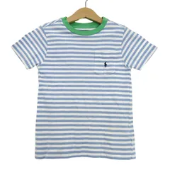 ポロバイラルフローレン 半袖Ｔシャツ トップス ボーダー柄 キッズ 男の子用 4/4Tサイズ ブルー Polo by Ralph Lauren 【中古】のサムネイル