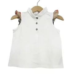 バーバリー ポロシャツ トップスノースリーブノバチェック柄 ベビー 女の子用 2Yサイズ ホワイト BURBERRY 【中古】のサムネイル