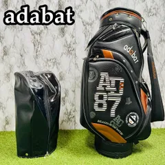【中古】アダバット カート式 キャディバッグ ゴルフバッグ 黒 茶のサムネイル
