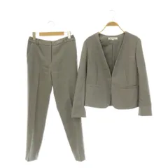 ナチュラルビューティーベーシック NATURAL BEAUTY BASIC スーツ セットアップ ノーカラージャケット パンツ テーパード S グレー /CX ■OSのサムネイル