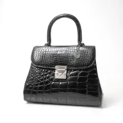 CROCODILE クロコダイル ハンドバッグ JRA認定 シャイニングクロコ クロコダイルレザー 本ワニ革 ブランド古着【中古】20260605/RA9548のサムネイル