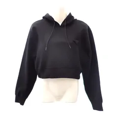 プラダ PRADA クロップド フーディ サイズS 134710 S000 10GS パーカー コットン ナイロン ブラック 黒 レディース 美品【中古】【Aランク】のサムネイル