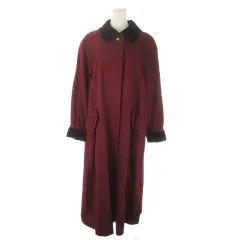 バルマン BALMAIN PIERRE BALMAIN Vent Vert ステンカラーコート カシミア ロング丈 切替 ベロア M 赤 ボルドー /AO17 ■GY17のサムネイル