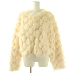 エイミーイストワール eimy istoire 24AW パール付きファージャケット アウター ノーカラー フェイクファー F アイボリー /CX ■OSのサムネイル