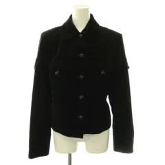 イヴサンローラン YVES SAINT LAURENT ベロアジャケット ポケット アウター F38 ダークブラウン /HS ■OSのサムネイル