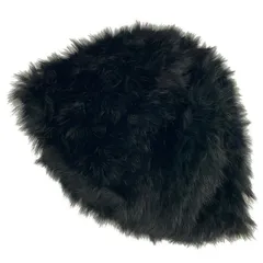 yves salomon(イヴサロモン) ニット帽美品  - 黒 ラビットのサムネイル