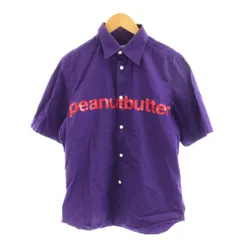 ジュンヤワタナベマン JUNYA WATANABE MAN コムデギャルソン COMME des GARCONS MAN 02ss AD2001 PEANUTBUTTER POEM PRINT SHIRT シャツ 半袖 ロゴ M 紫 パープル WE-B075のサムネイル