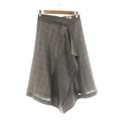 ヴィヴィアンウエストウッド Vivienne Westwood フレアスカート ミモレ ロング 38 グレー チェック柄 /RRのサムネイル