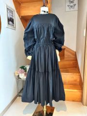 SNIDEL カシュクール ティアード ロングワンピース パフスリーブ 