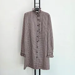 正規品 マージュ Maje レーヨン100% チェック フリル ONE PIECEのサムネイル