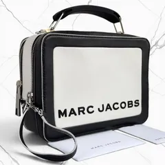 MARC JACOBS マークジェイコブス THE BOX 23 ザ ボックス ハンドバッグ カラーブロック バイカラー ブラック ホワイト グレインレザー ラバーハンドルのサムネイル