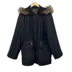 DAKS(ダックス) コート サイズM レディース - 黒×ダークブラウン 長袖/フォックス/中綿/ジップアップ/フード着脱可/冬のサムネイル