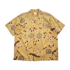カールヘルム アロハシャツ レーヨン ギター総柄 ピンクハウス