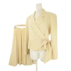 クレージュ courreges セットアップ スーツ スカート 9AR63 ベージュ ラップデザイン リボン結び 長袖 /CK34 ■GY06のサムネイル