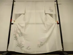 平和屋着物＊夏物　訪問着　絽　手描き　草花文　正絹　逸品　AABJ2548jdのサムネイル