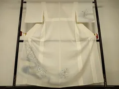 平和屋着物＊夏物　訪問着　絽　流水草花文　暈し染め　正絹　逸品　AABJ2559jdのサムネイル