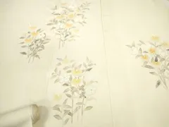 平和屋着物＊夏物　付下げ　反物　着尺　駒絽　草花文　逸品　未使用　DABD8609zzzのサムネイル