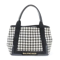 美品 バレンシアガ 千鳥格子 ネイビー カバス 339933 レザー トート バッグ 肩掛け ショルダー ブラック レディース RBM ED50-9【中古】のサムネイル