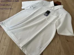 新品 COMME CA MEN コムサメン 猛暑OK！ ボタンダウン ポロシャツ 01ホワイト Mサイズ 42CK08 定価14,300円のサムネイル