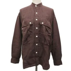 キャサリンハムネット KATHARINE HAMNETT ×Ron Herman 25SS リネンシャツ ブラウス 長袖 ノーカラー 麻 リネン100% XS こげ茶 24S-KHRHS-90のサムネイル