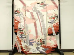 平和屋着物■豪華振袖　流水花鳥文　金彩　正絹　逸品　DABG6525cdのサムネイル