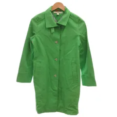 トミーヒルフィガー TOMMY HILFIGER ステンカラーコート 0 緑 グリーン ストライプ裏地 レギュラーカラー ターンロック /YF ■ECG005のサムネイル