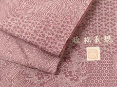 平和屋着物■江戸小紋　植松義規　雪輪花唐草文　正絹　逸品　CABH3097oyのサムネイル