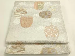 平和屋着物◎西陣　六通柄袋帯　仕覆文　花うさぎ　金銀糸　証紙付き　正絹　逸品　DABF8369weのサムネイル