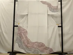 平和屋着物■訪問着　絞り　刺繍　道長草花文　正絹　逸品　AABJ2336stのサムネイル