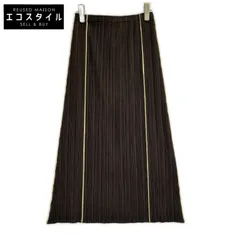 PLEATS PLEASE　プリーツプリーズ　PP43-JG424 ブラウン ラインデザインロングスカート　3のサムネイル