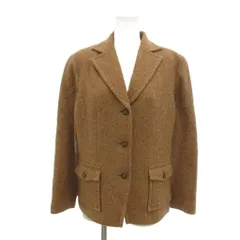 ピエールカルダン Pierre Cardin テーラードジャケット アンゴラ混 M 茶 ブラウン 総柄 長袖 /NU ■ECF005のサムネイル