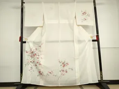平和屋着物＊夏物　訪問着　絽　手描き　楓文　正絹　逸品　AABI9795csのサムネイル