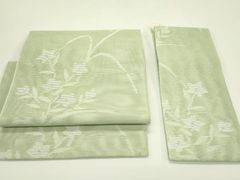 スワトウ刺繍 絽の色無地 正絹 ミントグリーン 夏物 - メルカリ