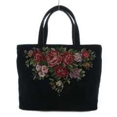 アーンジョー Enjeau ハンドバッグ 黒 ブラック マルチカラー 花柄 /SX ■GY99のサムネイル