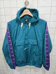 NIKE ナイロンジャケット 銀タグ 90s 切替 M ハーフジップ アノラック