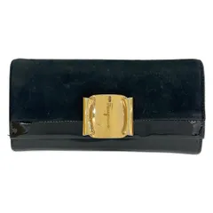 FERRAGAMO/SalvatoreFerragamo(サルバトーレフェラガモ) 長財布 ヴァラ 黒×ゴールド レザーのサムネイル