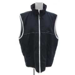 フィラ FILA ジャケットベスト XL 紺 ネイビー ノースリーブ スタンドカラー ロゴライン /TL ■ECF005のサムネイル