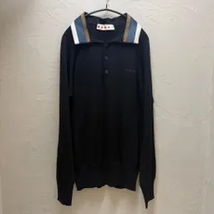 MARNI マルニ 25AW Suede collar polo shirt ポロシャツ POMG0086NQ UFW621 ブラック size:48 【代官山B03】のサムネイル