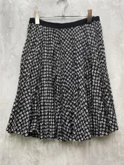 BEAUTIFUL PEOPLE ビューティフルピープル 総柄 プリーツ ミディ丈 フレア スカート size38/黒  ■◆レディースのサムネイル