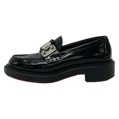CHRISTIAN LOUBOUTIN(クリスチャンルブタン) ローファー 35 1/2 レディース - 黒×シルバー レザーのサムネイル