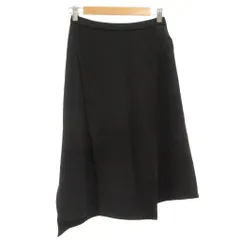 ヘルムートラング HELMUT LANG 美品 フレアスカート ミディ丈 XS 黒 ブラック 無地 アシンメトリーヘム /SD ■GY74のサムネイル