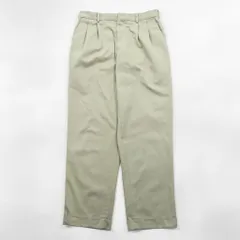 LANDS' END 2タック ワイド チノパンツ M ベージュ TRADITIONAL FIT コットンのサムネイル