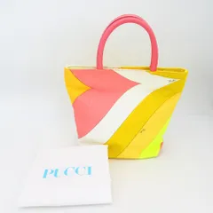 エミリオプッチ トートバッグ EMILIO PUCCI　トートバッグ　パステルカラー　イエロー×ピンク　キャンバスのサムネイル