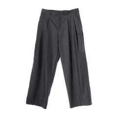 バギースラックス 極太ダブル PERRY ELLIS レーヨンウール 黒 W38